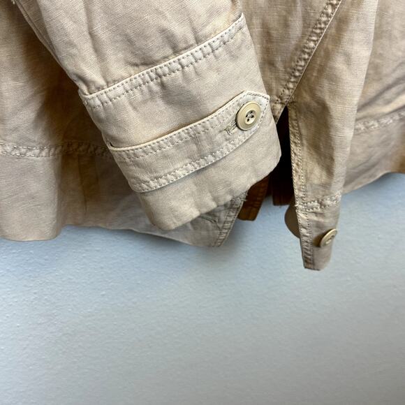 Sundance Every Angle khaki jacket shawl collar linen blend size Small Militay - Picture 6 of 8